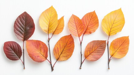 Autumn leaves collection nature scene botanical photography studio environment close-up view seasonal beauty