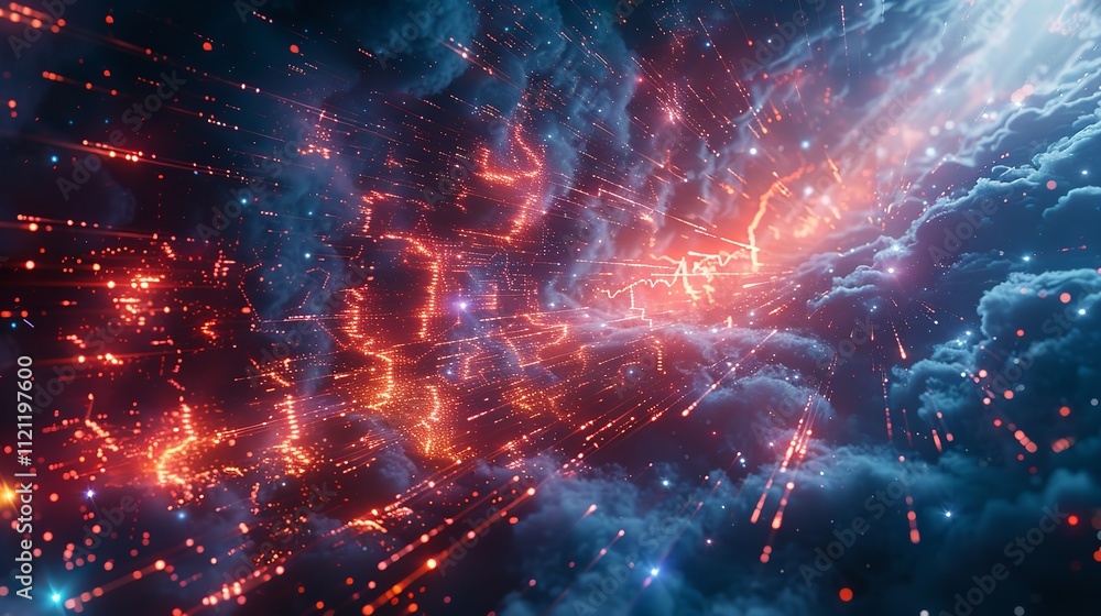 Poster futuristic circuit board with glowing elements - generative ai.