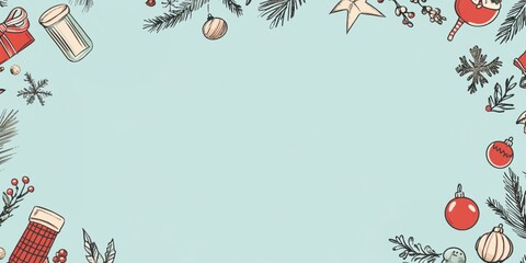 christmas frame with christmas tree