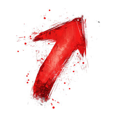 【グランジデザイン】力強い上昇矢印の手描きアート｜モノクロで表現するダイナミックなブラシストローク｜抽象的でアーティスティックな方向性のグラフィック｜クリエイティブな書道風デザイン要素【モダンイラスト・デジタルアート】