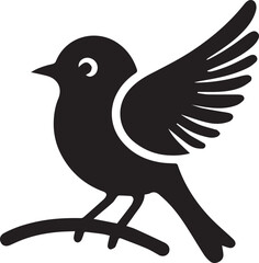 Minimalist black and white bird vector design perfect for logos, illustrations, and creative projects. Clean lines and simple design make it versatile for various digital and print applications.