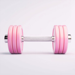 Obraz premium vibrant pink dumbbell with textured grip, perfect for fitness enthusiasts. This stylish equipment adds touch of fun to any workout routine, promoting health and strength