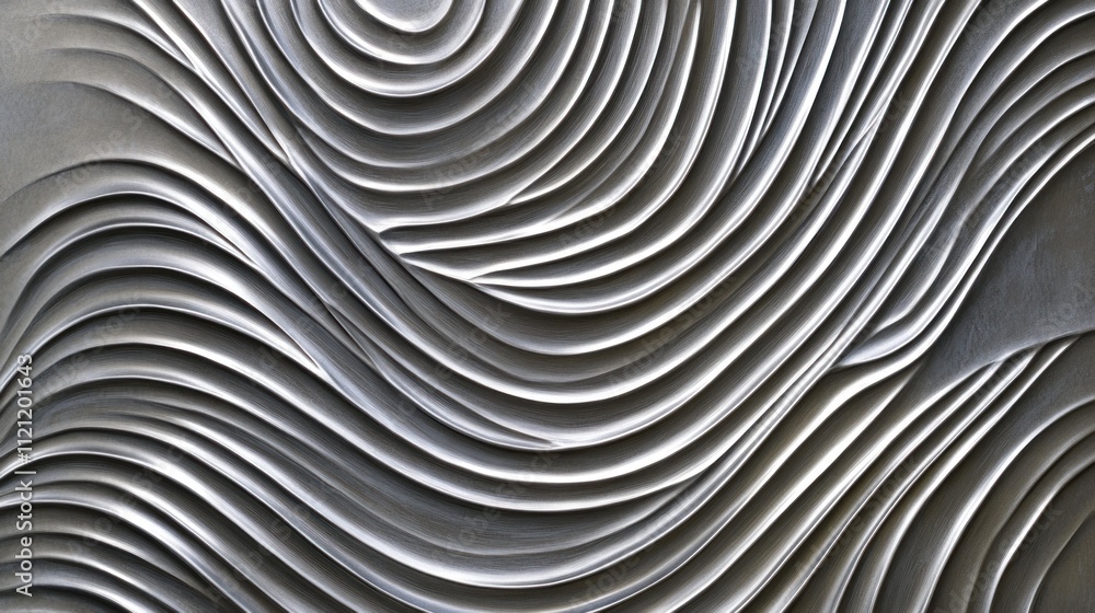Poster abstract metallic grey wave pattern background texture.