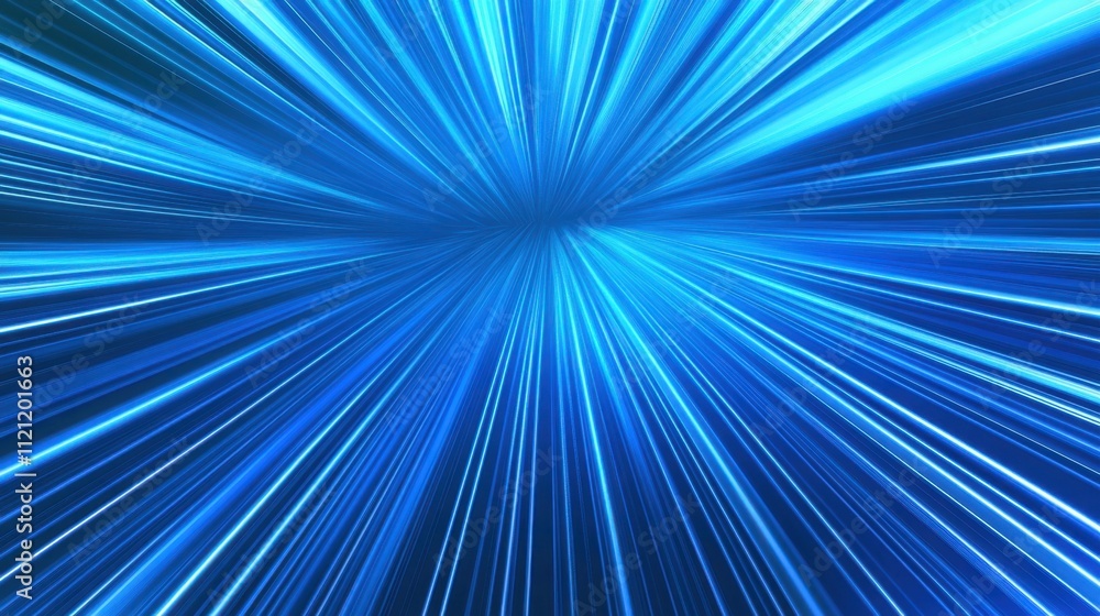 Poster abstract dynamic light rays in blue color burst pattern concept