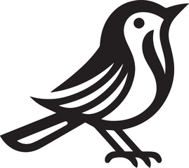 Obraz premium Minimalist black and white bird vector design perfect for logos, illustrations, and creative projects. Clean lines and simple design make it versatile for various digital and print applications.