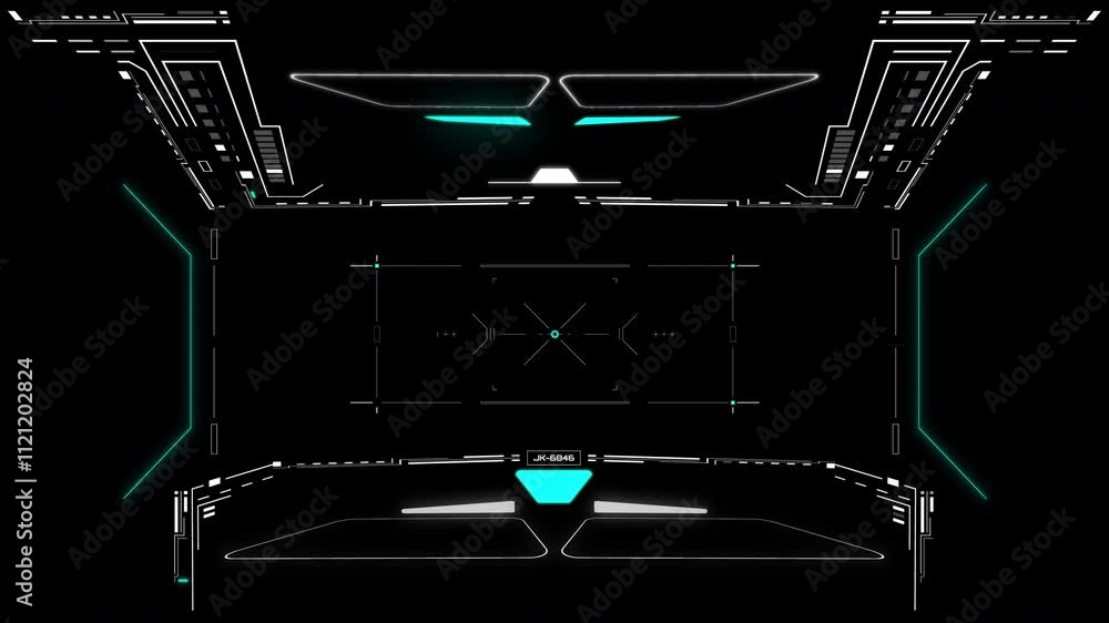 Poster HUD futuristic screen camera recording interface data  monitoring UI frame. Scifi display frame for game, drone 4K motion.