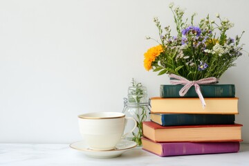 Whimsical Cottagecore Vintage Book Stack Tied with a Ribbon for Charming Home Decor Inspiration