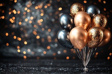 Bright holiday photo with colorful balloons