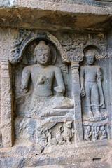 Esquisite Architecture at Ajanta caves near Aurangabad India. These are 30 rock-cut Buddhist cave monuments dating from the second century BCE to about 480 CE.