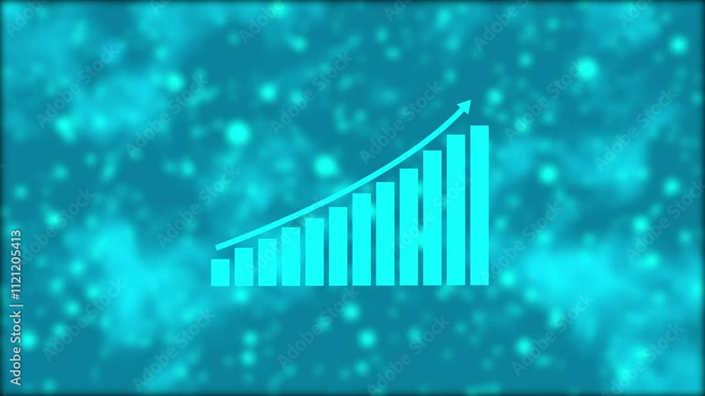 Poster animated bar chart. bar chart for growing business progress. rise chart bar. stock market or growth 
