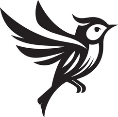 Minimalist black and white bird vector design perfect for logos, illustrations, and creative projects. Clean lines and simple design make it versatile for various digital and print applications.