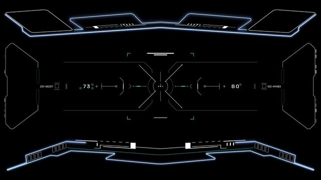 HUD scifi futuristic element digital display control panel 4K motion . Abstract screen dynamic interface programming code data simulation 4K motion.