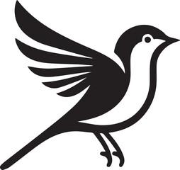 Naklejka premium Minimalist black and white bird vector design perfect for logos, illustrations, and creative projects. Clean lines and simple design make it versatile for various digital and print applications.