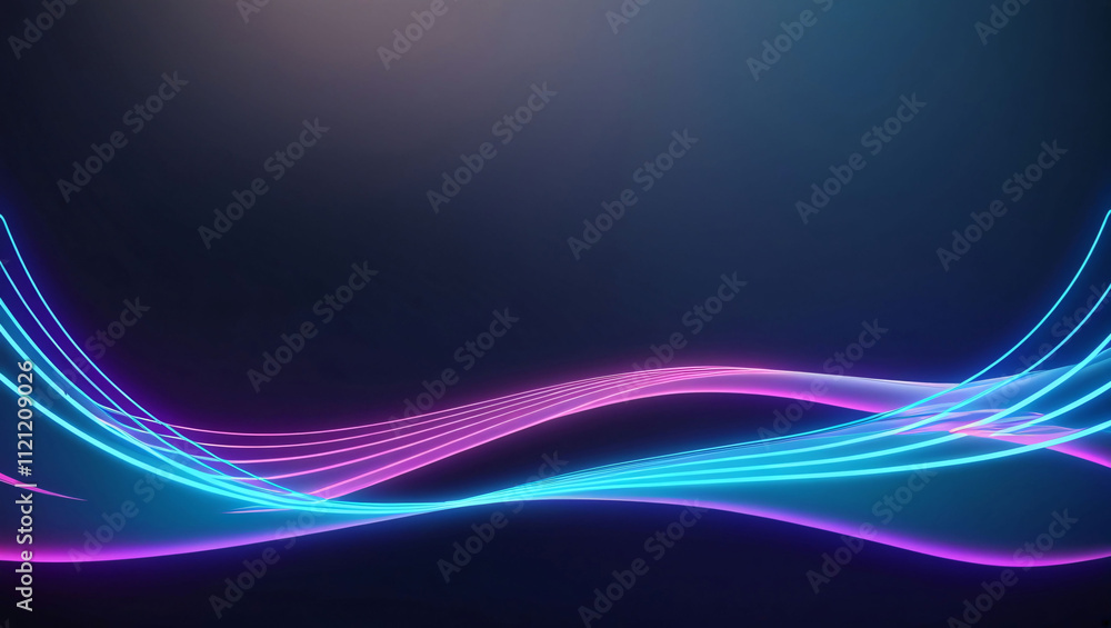 Aufkleber colorful neon lines flowing over a dark background create a vibrant visual representation of waves a