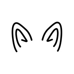 Hand drawn simple animal ears vector