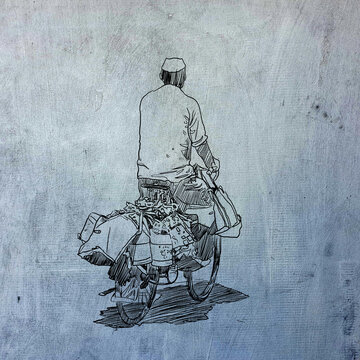 Mumbai dabbawala character illustration artwork