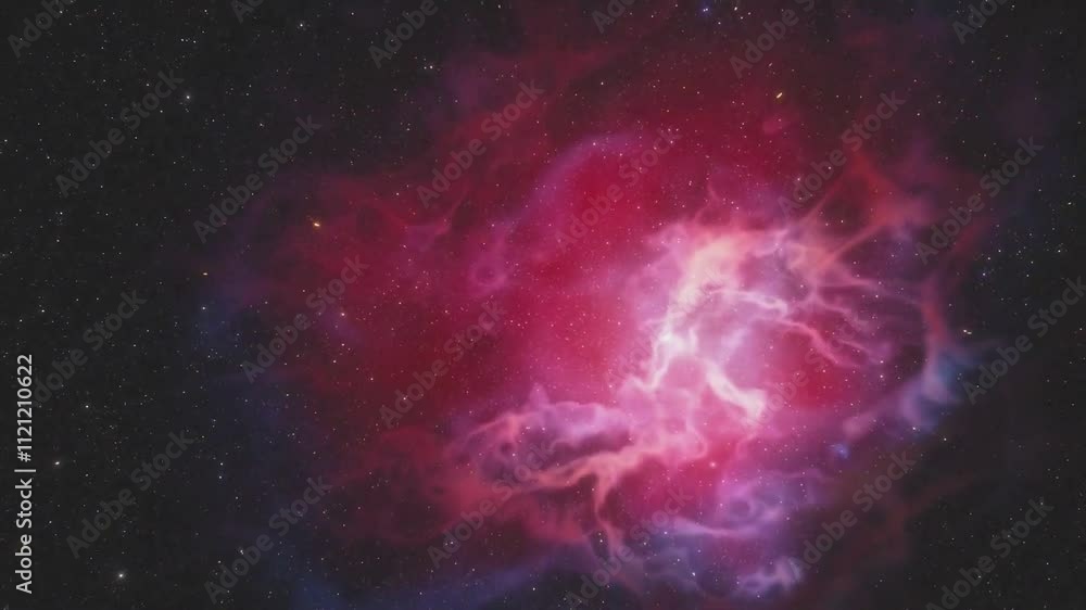 Canvas Prints animation depicting the orion nebula m42 in constellation orion.