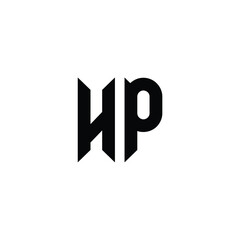 HP monogram logo design letter text name symbol monochrome logotype alphabet character simple logo