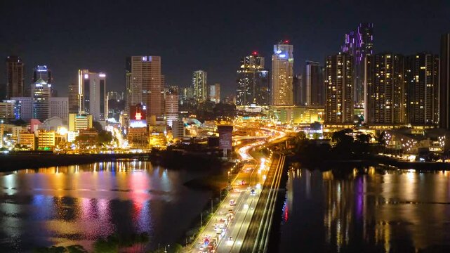 The Johor&ndash;Singapore Causeway connects Johor Bahru in Malaysia to Woodlands in Singapore, spanning 1.056 km (0.66 miles) across the Johor Strait.