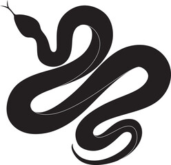Black silhouette snake. Chinese snake ornament. Year of snake vector. Chinese New Year Celebration