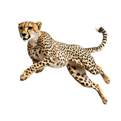 A Majestic Cheetah in Mid-Run Captured in Stunning Detail Against a Clear Background