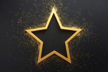 gold star on black background