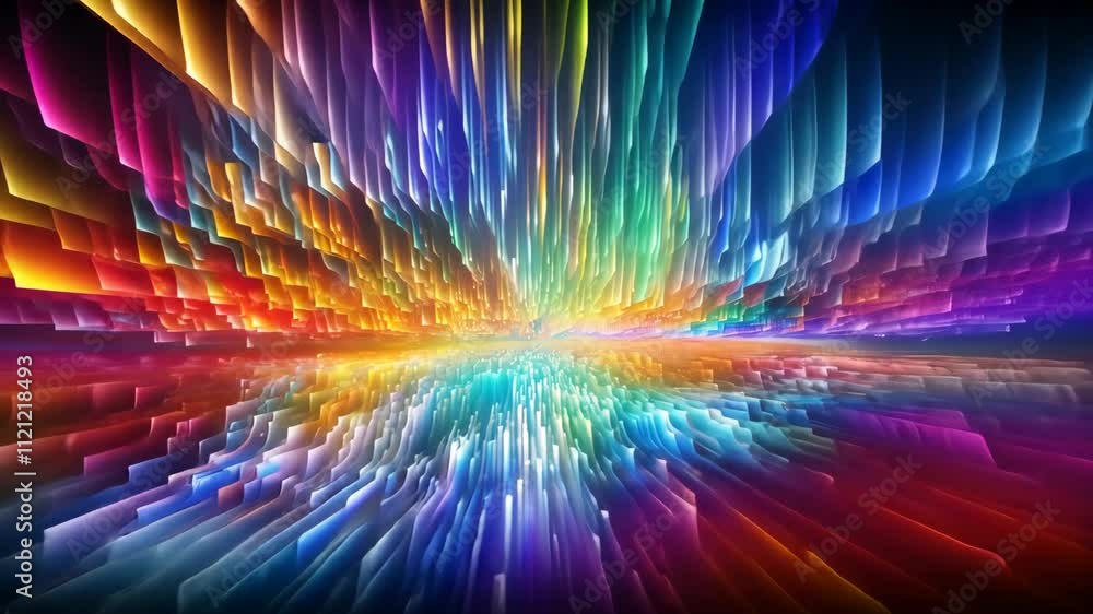 Poster abstract rainbow data stream futuristic technology background