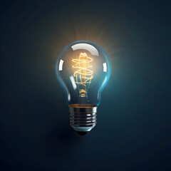 Creative light bulb abstract on glowing