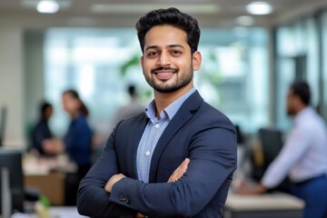 Fototapeta premium young indian business man standing at office