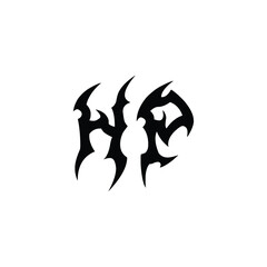 HP monogram logo design letter text name symbol monochrome logotype alphabet character simple logo