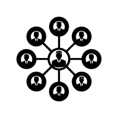 Centralized Leadership Network concept 