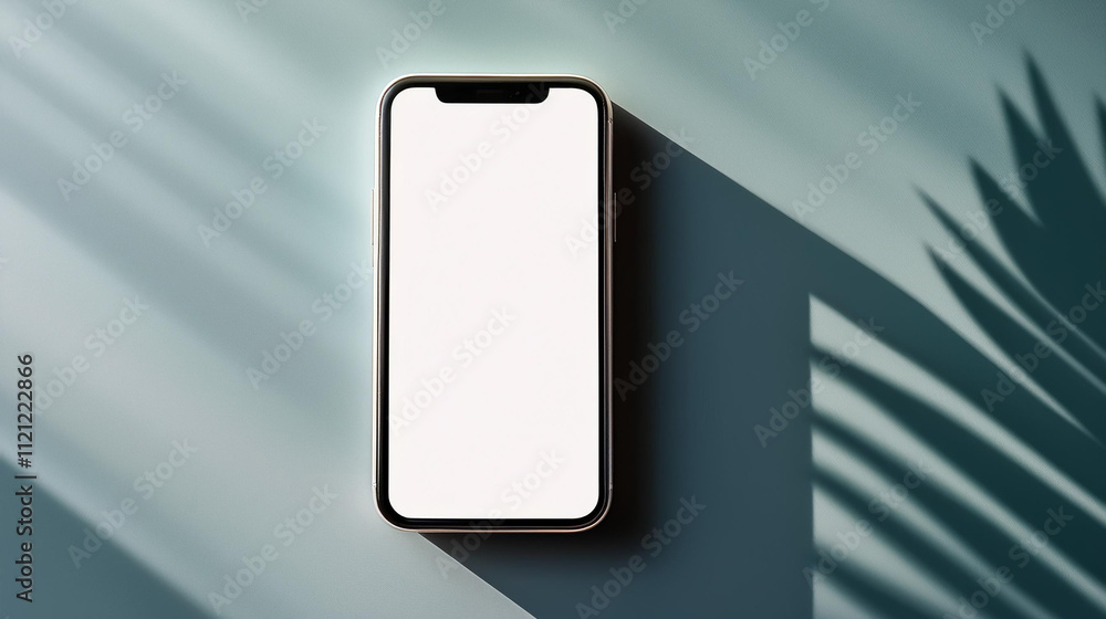 Poster smartphone display mockup with light and shadow