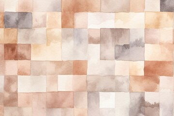 watercolor brown and gray squares pattern wallpaper