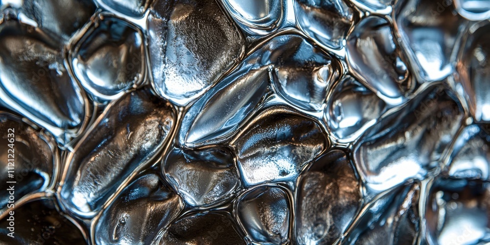 Poster Close up of a silver object with many small pieces