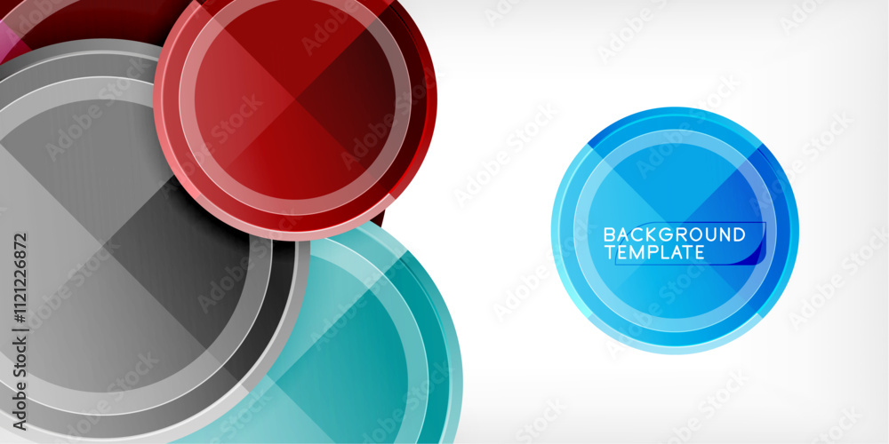 Poster Minimal geometric abstract background. Circle triangle design