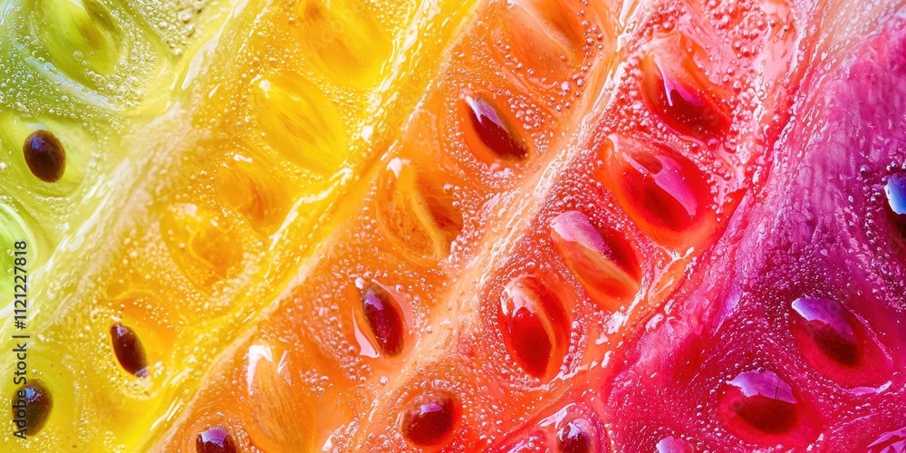 Poster slice of fruit with a rainbow of colors