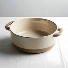 Elegant Ceramic Baking Dish with Handles on White Background