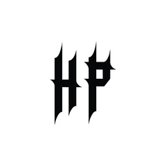HP monogram logo design letter text name symbol monochrome logotype alphabet character simple logo
