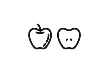healthy apple fruit line icon