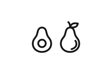healthy avocado fruit line icon
