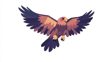 Obraz premium Majestic golden eagle in flight nature scene digital illustration vibrant environment aerial view