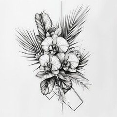 flower, floral, vector, pattern, nature, vintage, flowers, illustration, leaf, design, art, plant, drawing, spring, sketch, blossom, decoration, summer, seamless, bouquet, black, branch, element, flor