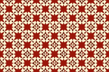 Red and beige zellige Moroccan pattern