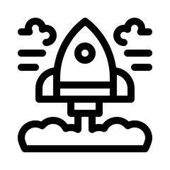 Rocket line icon
