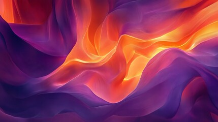 Obraz premium Vibrant Abstract Waves, Colorful Swirls, Bright Orange and Purple Hues, Bold Artistic Shapes, Flowing Light Patterns