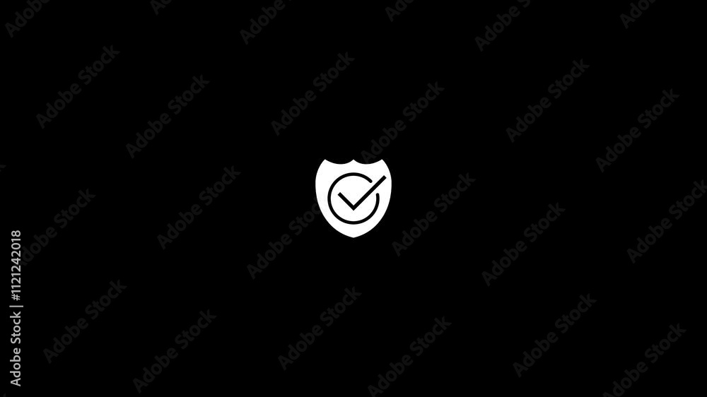Poster shield with check mark icon isolated. security check icon or protection symbol..security, protection