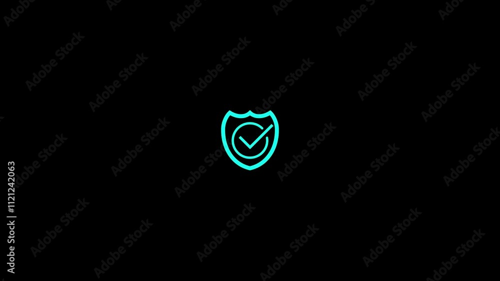 Poster shield with check mark icon isolated. security check icon or protection symbol..security, protection