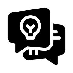 Chat Bubbles with Bulb glyph icon