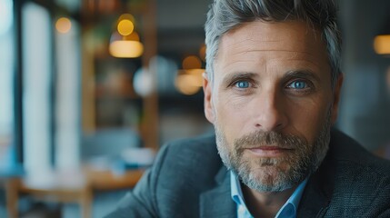 Fototapeta premium Close-up of a candidate answering questions during a job interview, maintaining eye contact and appearing confidentd
