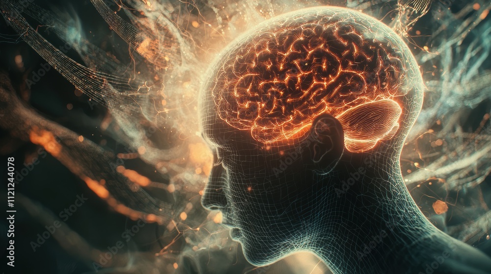 Aufkleber exploration of cognitive processes digital art brain visualization sci-fi theme conceptual viewpoint